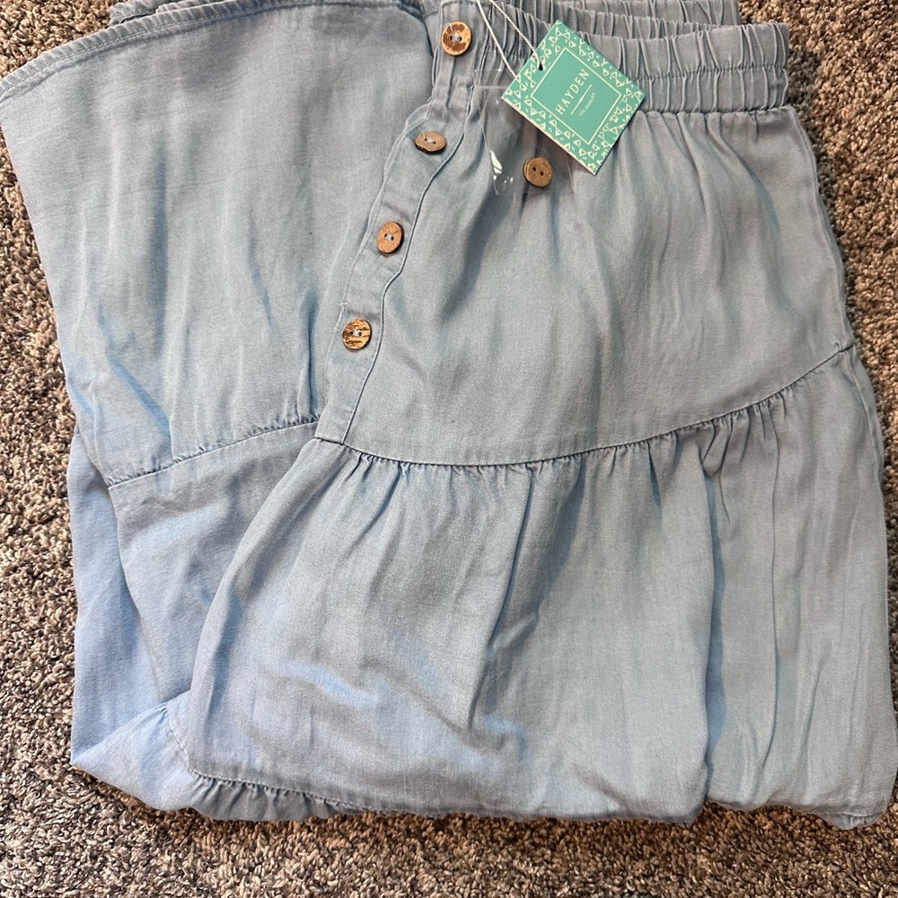 Hayden Chambray Gathered Skirt- Brand New